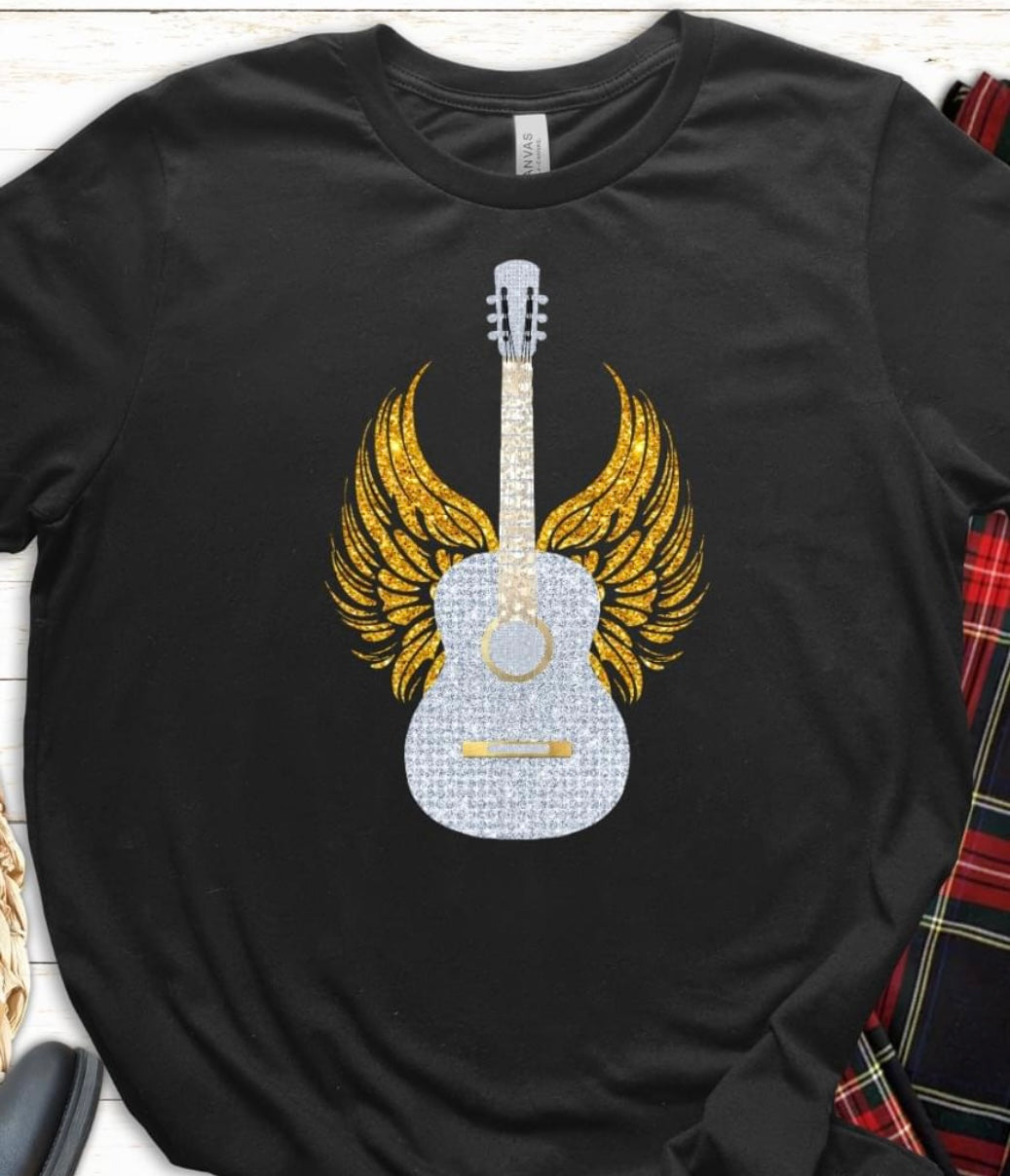 Faux Glitter Guitar