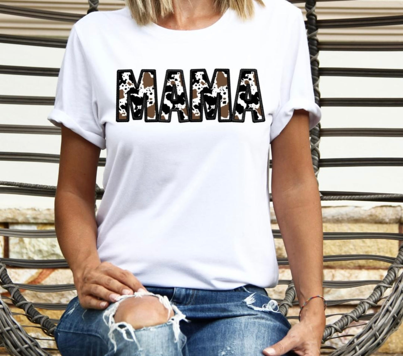 Faux Embroidered Mama
