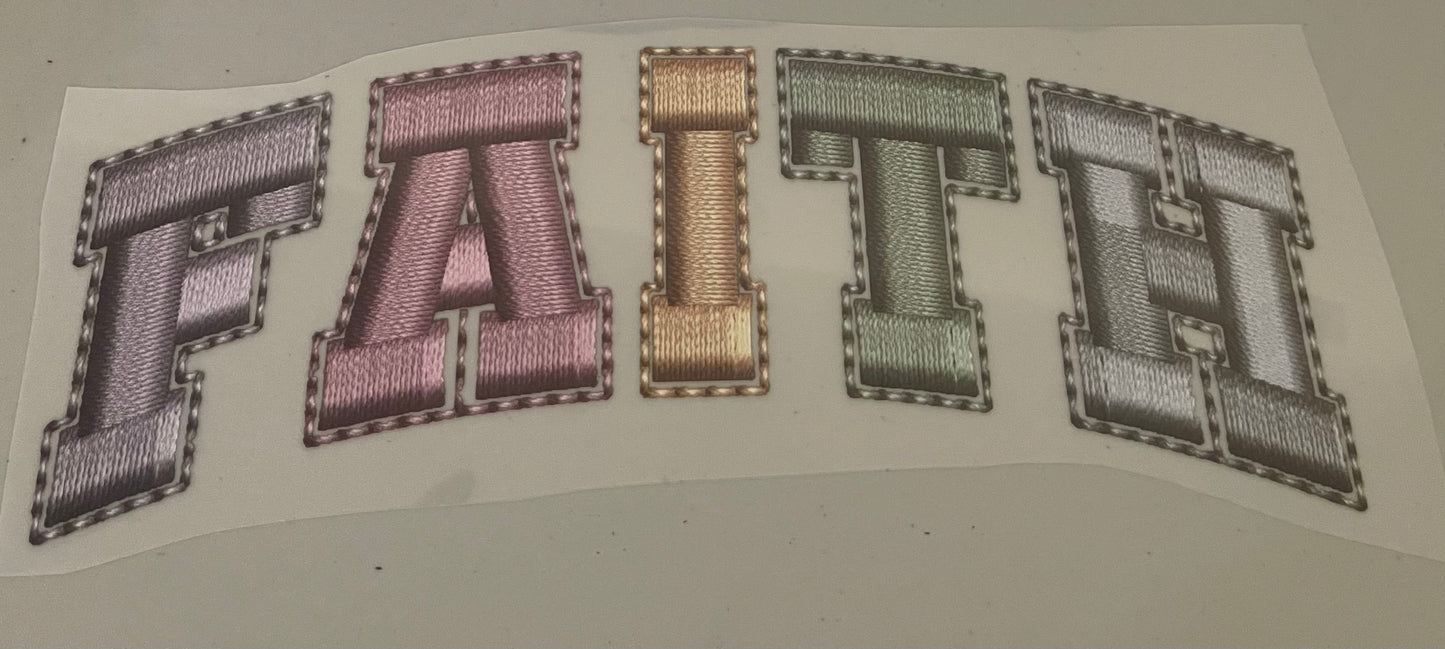 Faith - Faux Embroidered