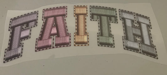 Faith - Faux Embroidered