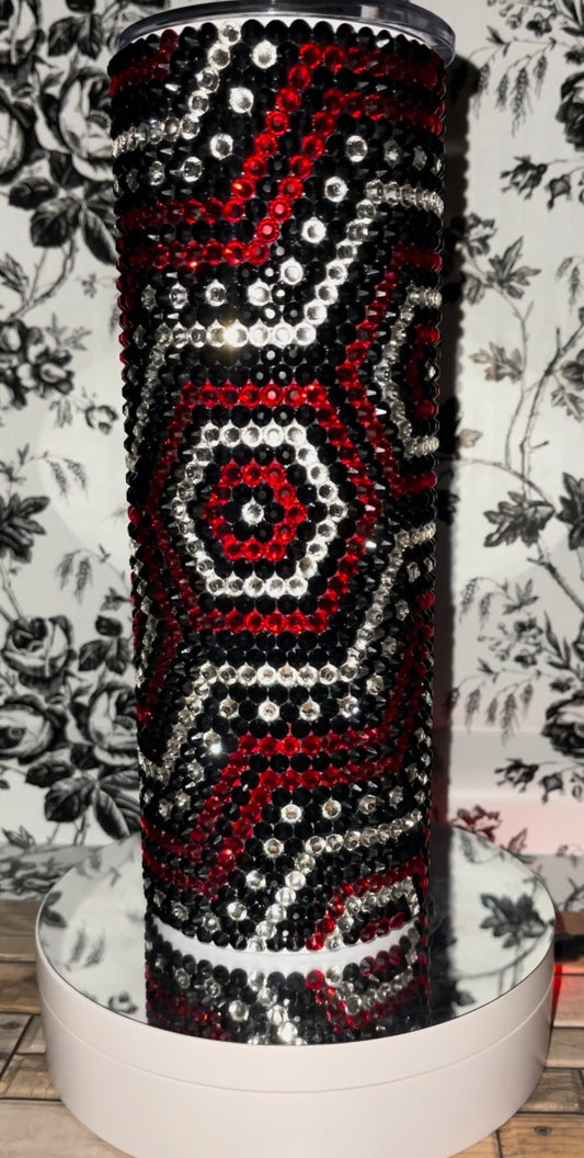 20oz Red & Black Geo Pattern