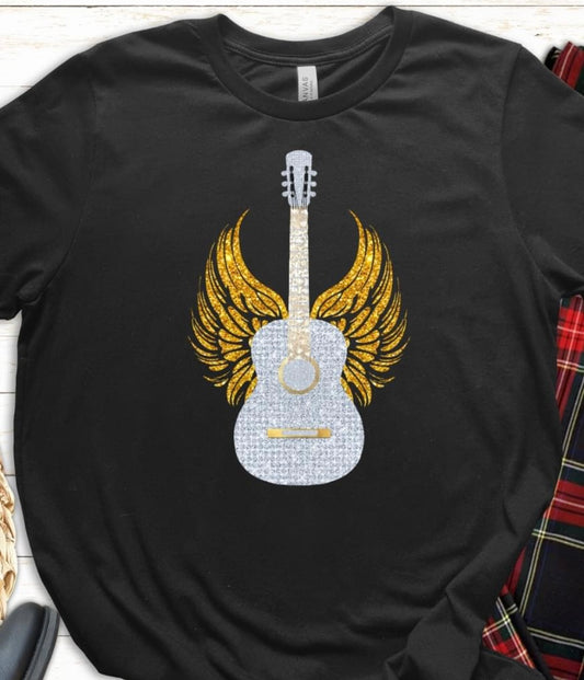 Faux Glitter Guitar