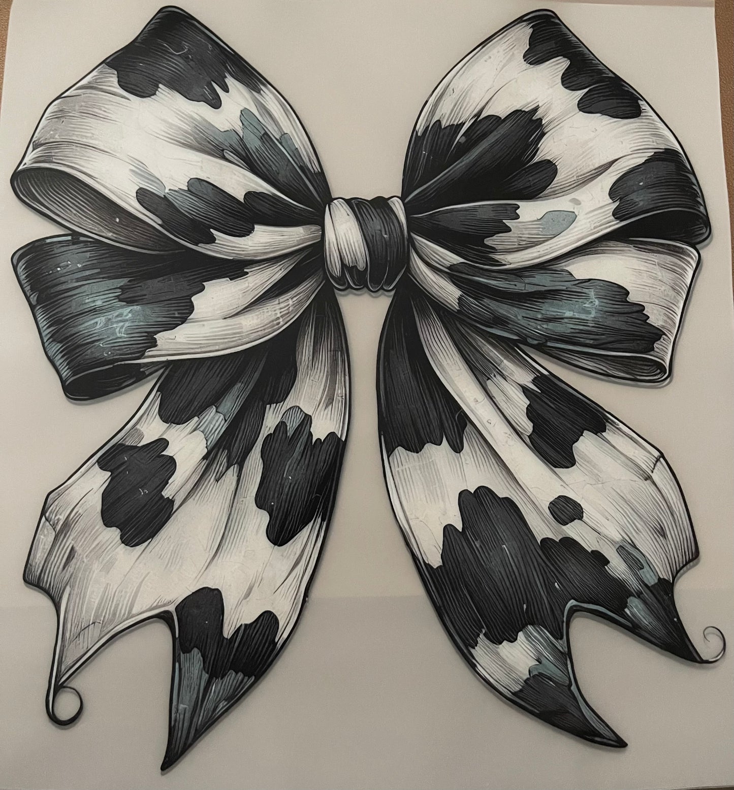 Blk/Wht Cow Bow